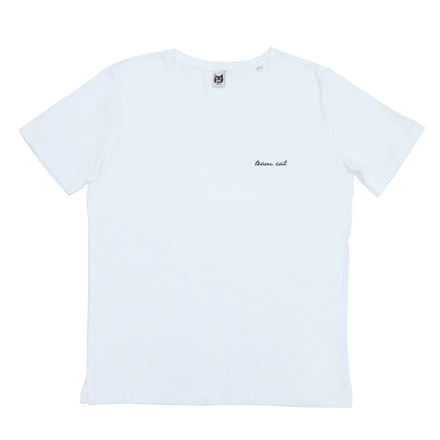 Team Cat T-Shirt White/Black Stitching